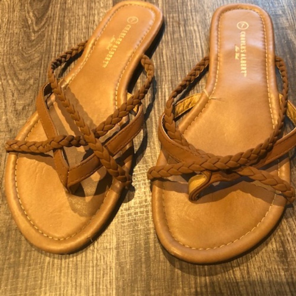 Charles Albert Braided Thong Sandals Size 7